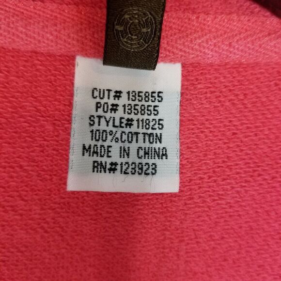 XCVI Women Ruggle Light Cardigan Sz M Pink Cotton Boho Lagenlook Sweater - Picture 8 of 8